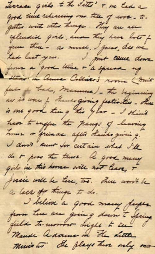 Letter from Gertrude Weil to her Family, November 20, 1898, page 10