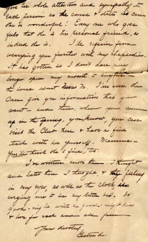 Letter from Gertrude Weil to her Family, November 20, 1898, page 13