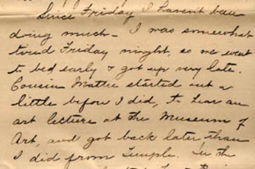 Letter from Gertrude Weil to her Family, March 29, 1896 - excerpt from page 3