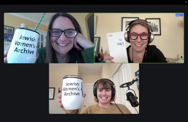 Nahanni Rous, Judith Rosenbaum, and Jen Richler Screenshot for 120th podcast episode