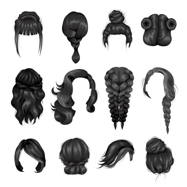 Illustration of DIfferent Hairstyles