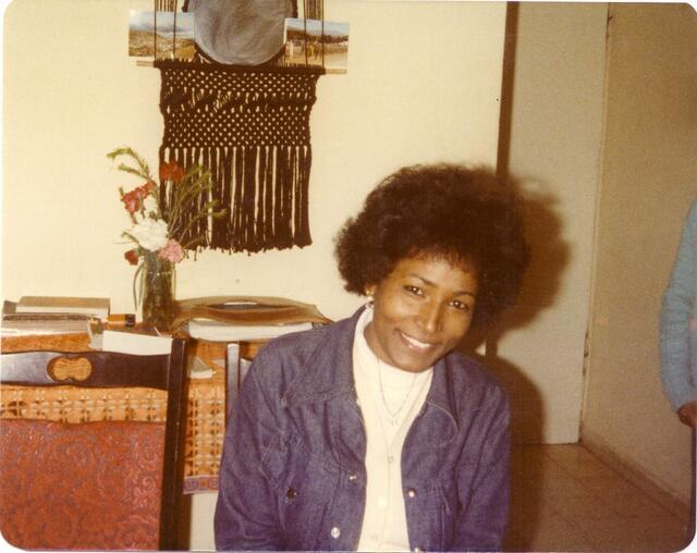 Ethiopian Jewish woman wearing chai necklace, 1981.