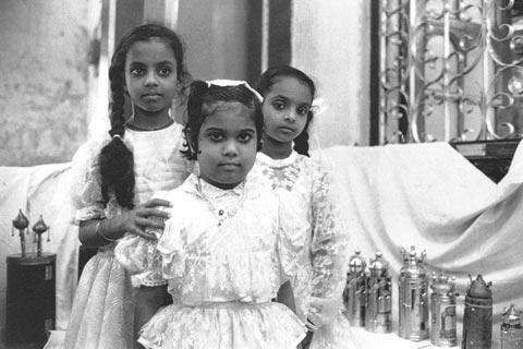 Girls Celebrating Simhat Torah in the Magen Hassidim Synagogue, Bombay