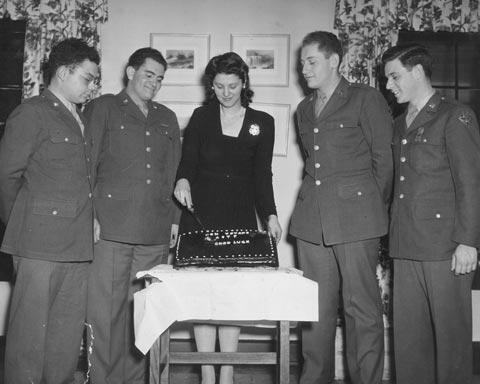 A Female Student at Indiana University Hosts a Party for Men Leaving for War