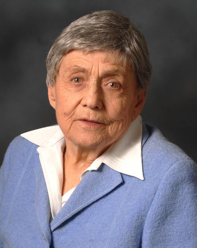 Seated portrait of Ruth Barcan Marcus