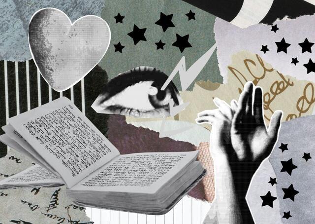 collage with text, hands, and hearts