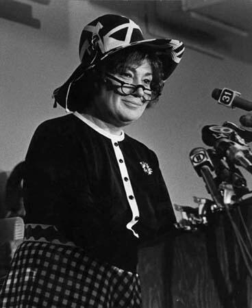 Bella Abzug at a Press Conference, 1976, by Diana Mara Henry