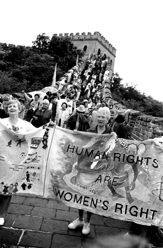 Women from an NGO Forum on Women at the Great Wall of China, 1995