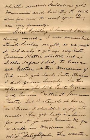 Letter from Gertrude Weil to her Family, March 29, 1896, page 3