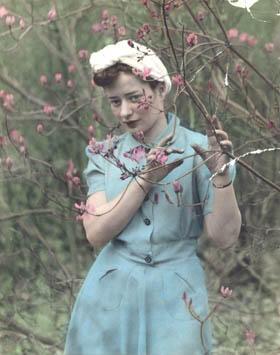 Gertrude Webb in the Arnold Arboretum, Jamaica Plain, MA, 1937