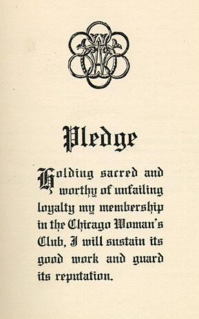 Chicago Woman's Club Pledge