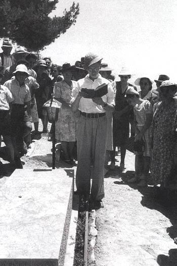 Youth Aliyah Boy Saying Kaddish at Henreitta Szold's Grave, 1946