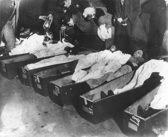 Triangle Factory Fire Victims at the 26th Street Pier Morgue, 1911