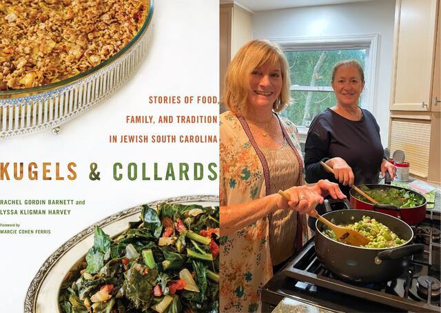 Collage of Kugels & Collards Book Cover and Rachel/Lyssa