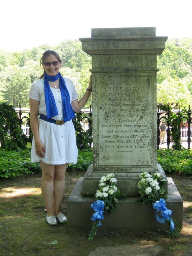 Miriam Cantor-Stone at Mary Lyon's Grave