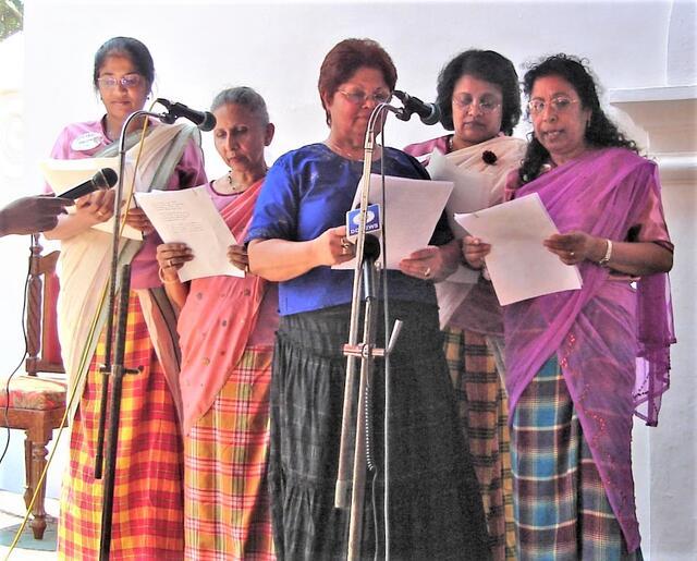 Kochini singers from Israel performing Malayalam Jewish songs in Kerala for celebration of a synagogue renovation, February 2006.