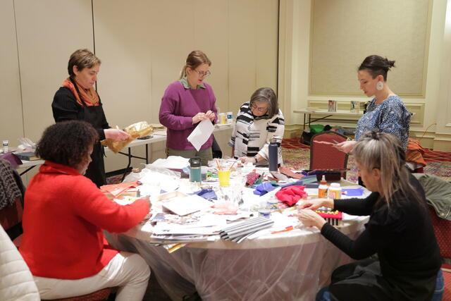 Participants at Full Disclosure Facilitators' Workshop creating art