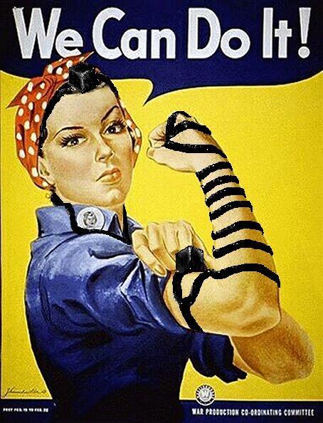 Rosie the Riveter Wearing Tefillin 