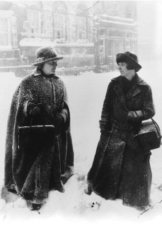 Nurses Walking in a Snowstorm